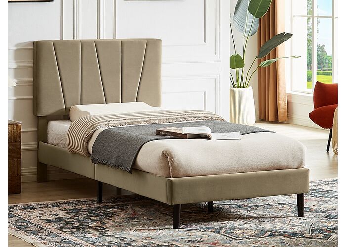 Кровать SIGNAL SAVANA Velvet Bluvel 28 бежевый, 90/200