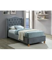 Кровать SIGNAL AZURRO Velvet Bluvel 14 серый/дуб 90/200