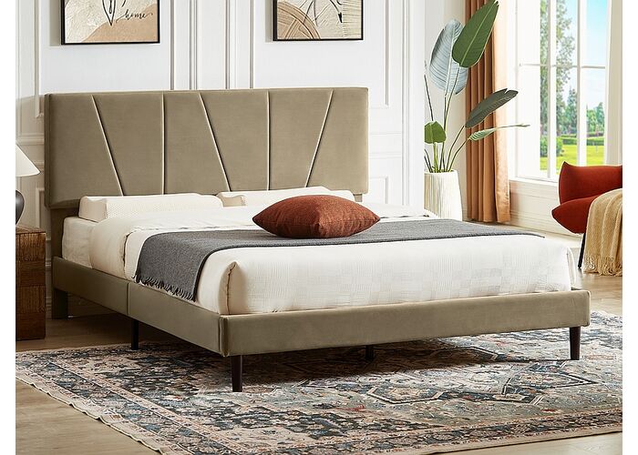Кровать SIGNAL SAVANA Velvet Bluvel 28 бежевый, 140/200