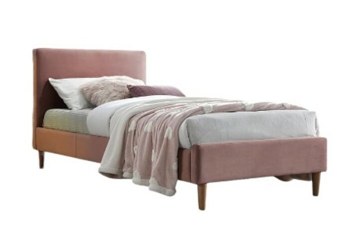 Кровать SIGNAL ACOMA Velvet Bluvel 52 античный розовый/дуб 90/200