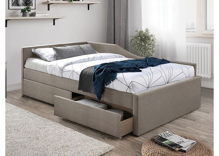 Кровать SIGNAL ELIOT Velvet tap. 228 бежевый, 120/200