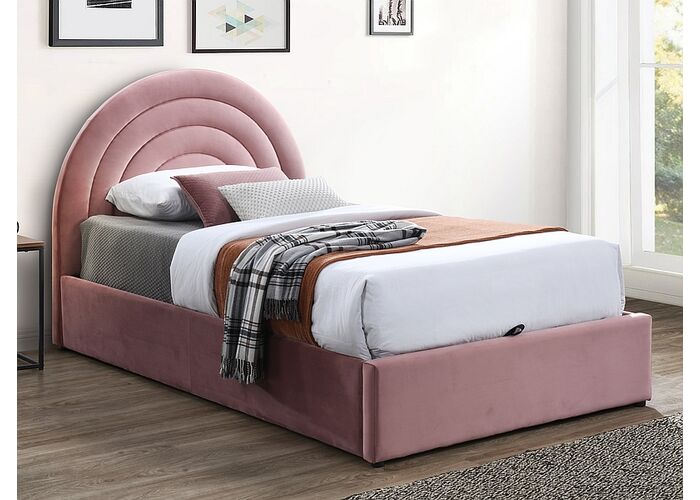 Кровать SIGNAL POLLY Velvet Bluvel 52 античный розовый, 120/200