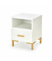 Тумба прикроватная HALMAR SILVIA белый/золотой