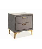 Тумбочка прикроватная SIGNAL MONAKO Velvet Bluvel 14 серый/золотой