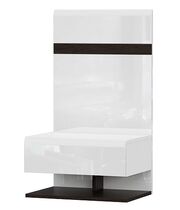 Тумба прикроватная со щитом SV-МЕБЕЛЬ (МС Соло К) Белый/Белый глянец/Венге