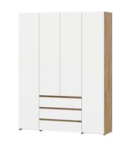 Шкаф NN Мебель (МС Некст К) Дуб Золотой/Белый, комбинированный четырехстворчатый