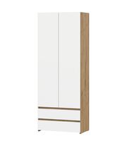 Шкаф NN Мебель (МС Некст К) Дуб Золотой/Белый, двухстворчатый с ящиками