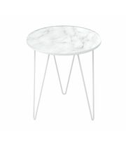 Стол журнальный Sheffilton SHT-CT27 артикул SHT-СЖ8 белый муар/белый мрамор