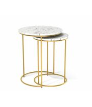 Стол журнальный Sheffilton SHT-CT7 артикул СЖ-86 мрамор каррара белый/золото