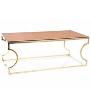 Стол журнальный SIGNAL KENZO A дымчатый янтарь/золотой, 120/60