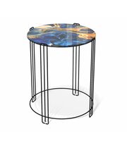 Стол журнальный Sheffilton SHT-CT53 синий сапфир/черный муар