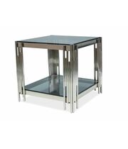 Стол журнальный SIGNAL FOSSIL B дымчатый/серебряный, 55/55/55