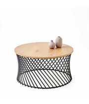 Стол журнальный HALMAR MINERWA 2 дуб золотой/черный, 80/42