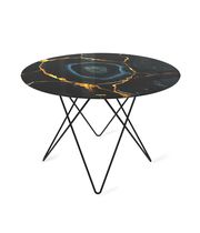 Стол журнальный Sheffilton SHT-TU37/ТТ32 60 СТЕКЛО/МДФ черный муар/титановый кварц