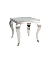Стол журнальный SIGNAL PRINCE B CERAMIC белый Calacatta/хром 55/55
