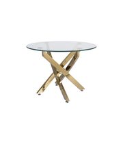 Стол журнальный SIGNAL AGIS A прозрачный/золотой, 60/45