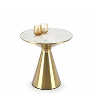 Стол журнальный HALMAR TRIBECA белый мрамор/золотой
