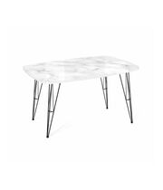 Стол Sheffilton SHT-TU10/TT32 118/77 стекло/ЛДСП черный муар /белый мрамор