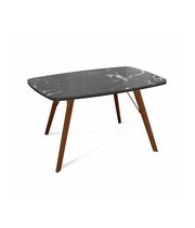 Стол Sheffilton SHT-TU9-2/TT32 118/77 стекло/ЛДСП темный орех /черный мрамор