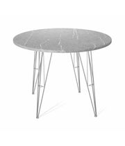 Стол Sheffilton SHT-TU10/TT 90 МДФ артикул SHT-T228 хром лак/серый мрамор