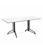 Стол Sheffilton SHT-TU20/ТT27-1 120/76 пластик HPL черный муар/белая аврора