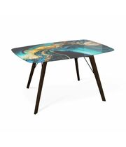 Стол Sheffilton SHT-TU9-2/TT32 118/77 стекло/ЛДСП венге /королевский синий