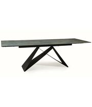 Стол обеденный SIGNAL WESTIN Ceramic Ossido Verde бирюзовый/черный мат, 160-240/90