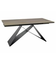 Стол обеденный SIGNAL WESTIN Ceramic Sabbia светло-коричневый/черный мат, 160-240/90
