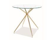 Стол обеденный SIGNAL AZALIA прозрачный/золот..