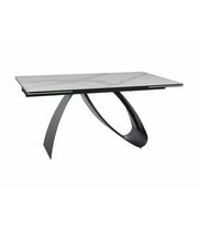 Стол обеденный SIGNAL DIUNA Ceramic Statuario Venato белый/черный мат, 160-240/90