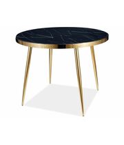 Стол обеденный SIGNAL CALVIN эффект черного мрамора/золотой
