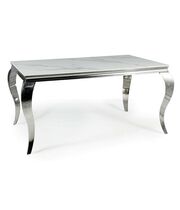 Стол обеденный SIGNAL PRINCE Ceramic Calacatta белый/хром 150/90
