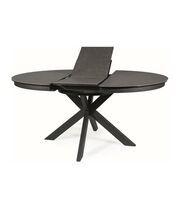 Стол обеденный SIGNAL PORTO Ceramic темно-серый мрамор/черный мат 120-160/120