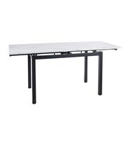 Стол обеденный SIGNAL GD017 белый мрамор/черный мат, 110-170/74