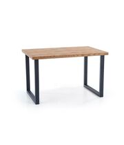 Стол обеденный HALMAR HORUS дуб светлый/черный, 126-206/80/76