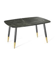 Стол Sheffilton SHT-TU14/TТ41 120/80 МДФ бочкообразная, черный муар/золото/сангай