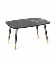 Стол Sheffilton SHT-TU14/TT32 118/77 стекло/ЛДСП артикул SHT-T229 черный муар/золото/черный мрамор
