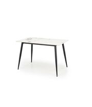 Стол обеденный HALMAR EMILIO белый мрамор/черный, 140/80/76