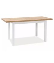 Стол обеденный SIGNAL ADAM дуб ланселот/белый мат 100-140/60