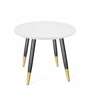 Стол Sheffilton SHT-TU14/80 МДФ артикул SHT-T49 черный муар/золото/белоснежная шагрень