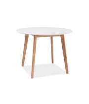 Стол обеденный SIGNAL MOSSO II белый/дуб, 100/100