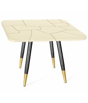 Стол Sheffilton SHT-TU14/TТ30 83/83 артикул SHT-T198 черный муар/золото/бежевый