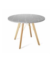 Стол Sheffilton SHT-TU9/TT 90 МДФ артикул SHT-T147 прозрачный лак/серый мрамор