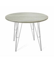 Стол Sheffilton SHT-TU10/90 МДФ артикул SHT-T154 хром лак/дуб верона белый