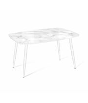 Стол Sheffilton SHT-TU14/TT32 118/77 стекло/ЛДСП белый муар /белый мрамор