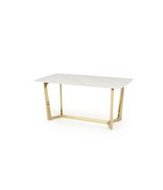 Стол обеденный HALMAR CLEMENTE белый мрамор/золотой, 160/90/76