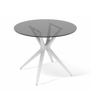 Стол Sheffilton SHT-TU30/TT26 90 СТЕКЛО артикул SHT-T179 белый/дымчатый