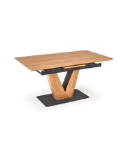 Стол обеденный HALMAR UMBERTO дуб натуральный/черный, 160-200/90/77