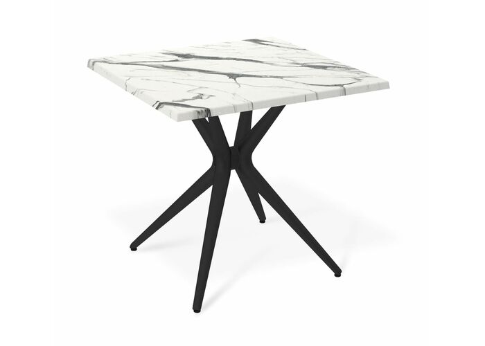 Стол Sheffilton SHT-TU30/TT46 80/80 черный/белый мрамор