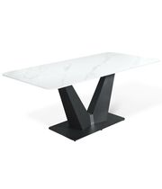 Стол Sheffilton SHT-T78 белый мрамор/черный